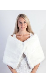 White Rex Fur Stole Scarf